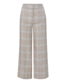 Image featuring the Brixton linen pants from Veronica Beard with a flat front, high-rise, wide-leg design in a cropped silhouette with side slit pockets.