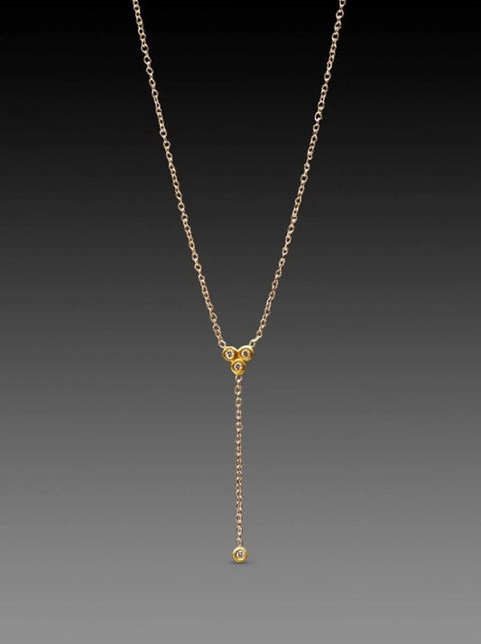 Ananda Khalsa Delicate Diamond Trio Necklace