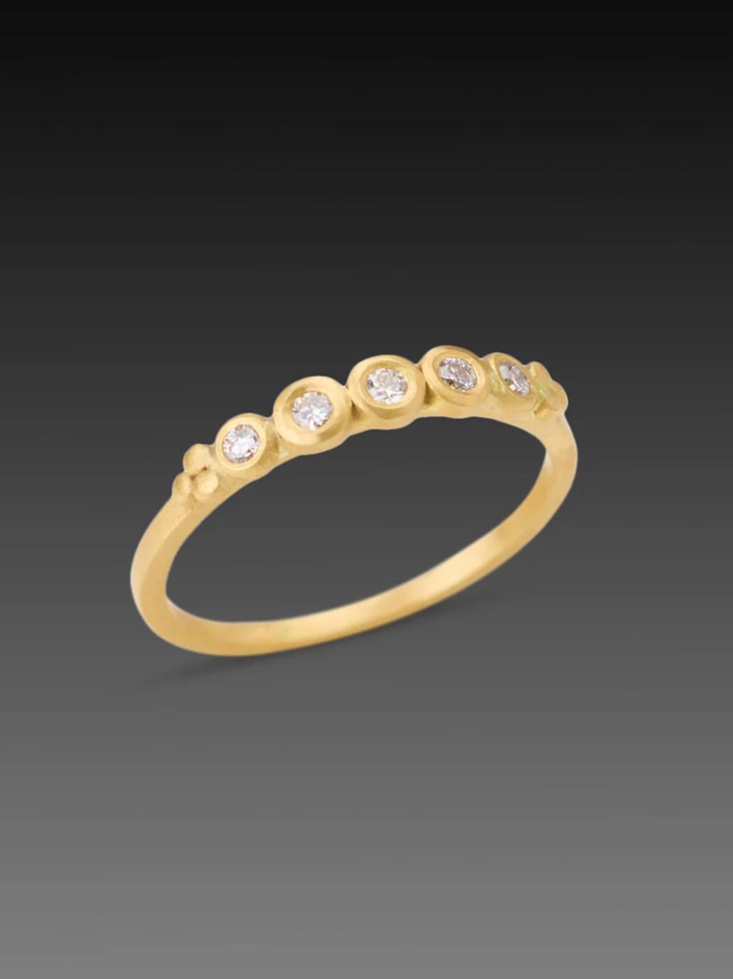 Ananda Khalsa Five Diamond Gold Band Ring