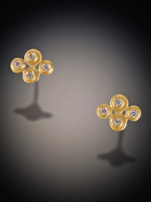 Ananda Khalsa Raised Diamond Dot Stud Earrings