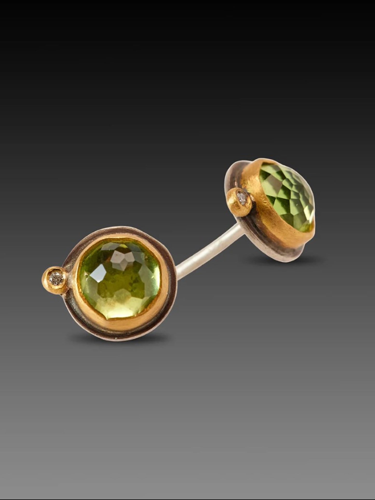 Ananda Khalsa Rosecut Peridot Stud Earrings