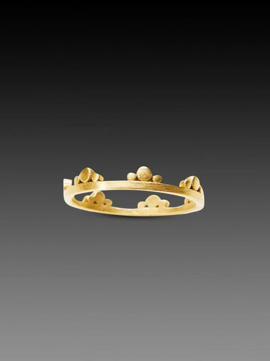 Ananda Khalsa Side Trios Gold Band Ring