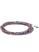 image of the anne sportun pink and blue sapphire beaded wrap bracelet