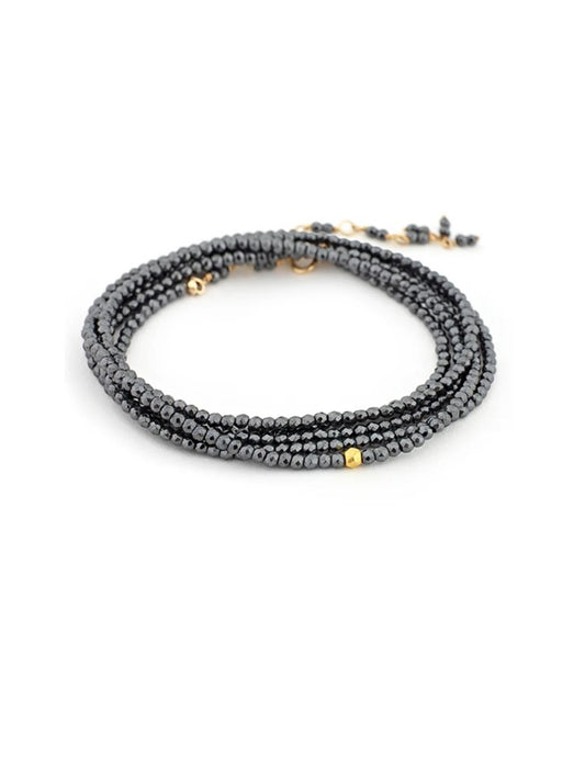 Anne Sportun Hematite Wrap Bracelet-Necklace