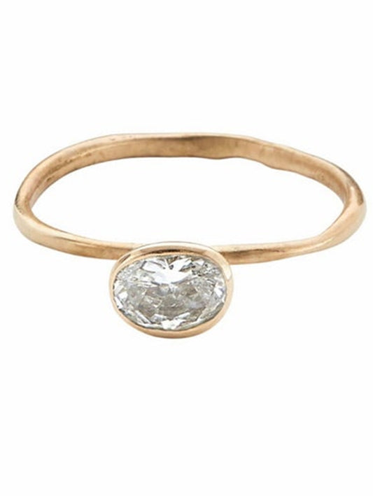 Athena Bronze Ring with White Topaz