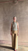 video reviewing Veronica Beard wide leg high rise Darell pant in Khaki colorway with comfortable stretch  