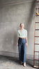 video reviewing apiece apart merida slim wide leg pant oganic cotton high rise button and zipper flat front