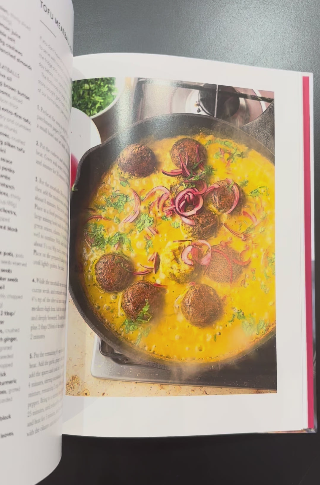 Video flipping through Ottolenghi's 'Flavor' cookbook with amazing fresh recipes