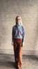 Video reviewing luxury women's clothing brand Guest in Residence Colliegate Blue striped cashmere polo 