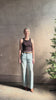 Mature woman video in Slvrlake Grace Ankle ridgid cotton jeans with a high rise zipper wide leg ankle length light wash 