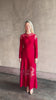 Video reviewing Ulla Johnson's Clemence LS Lace Dress in Cerise red virgin wool knit with delicate lace at the bodice and hemline