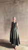 video reviewing Proenza schouler Kailey green and black maxi cotton poplin dress V-neck sleeveless pockets