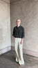 Trovata Nessa crop Shirt in Dark Teal 100% cotton corduroy relaxed fit long sleeves button front with collar