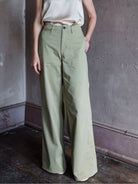 Image featuring the Rag & Bone Sofie Wide Leg Chino Pants in green.